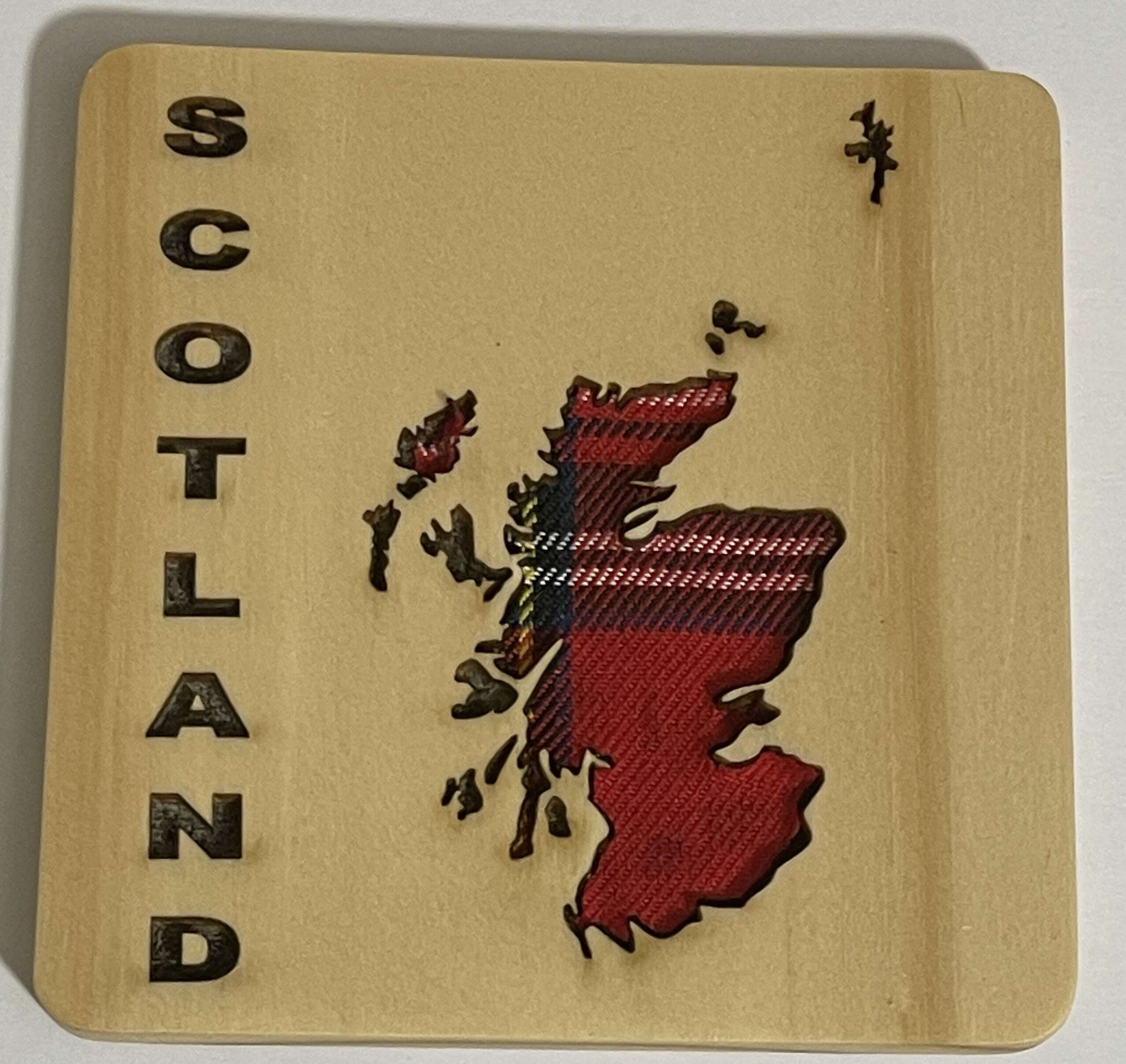Solid Wood Coaster with image of Scotland